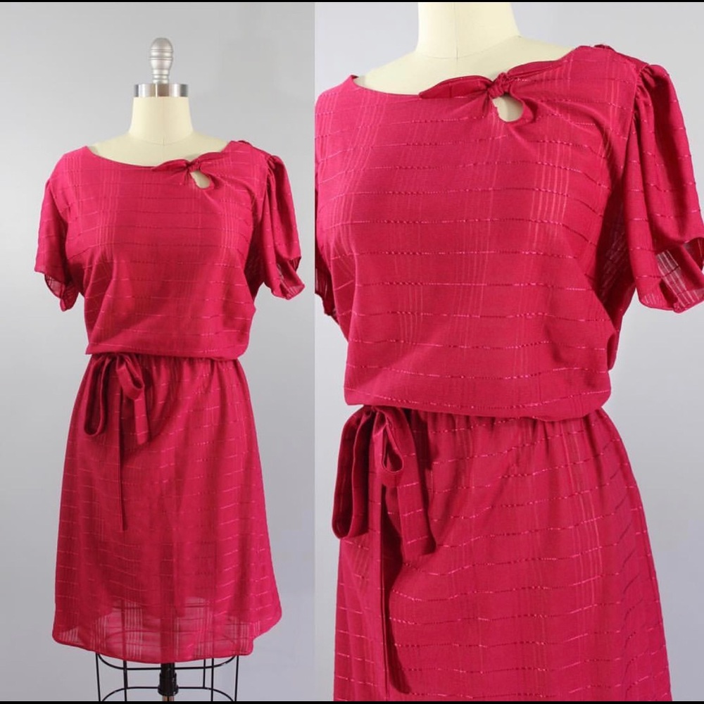 Vintage Raspberry Sideknot Dress